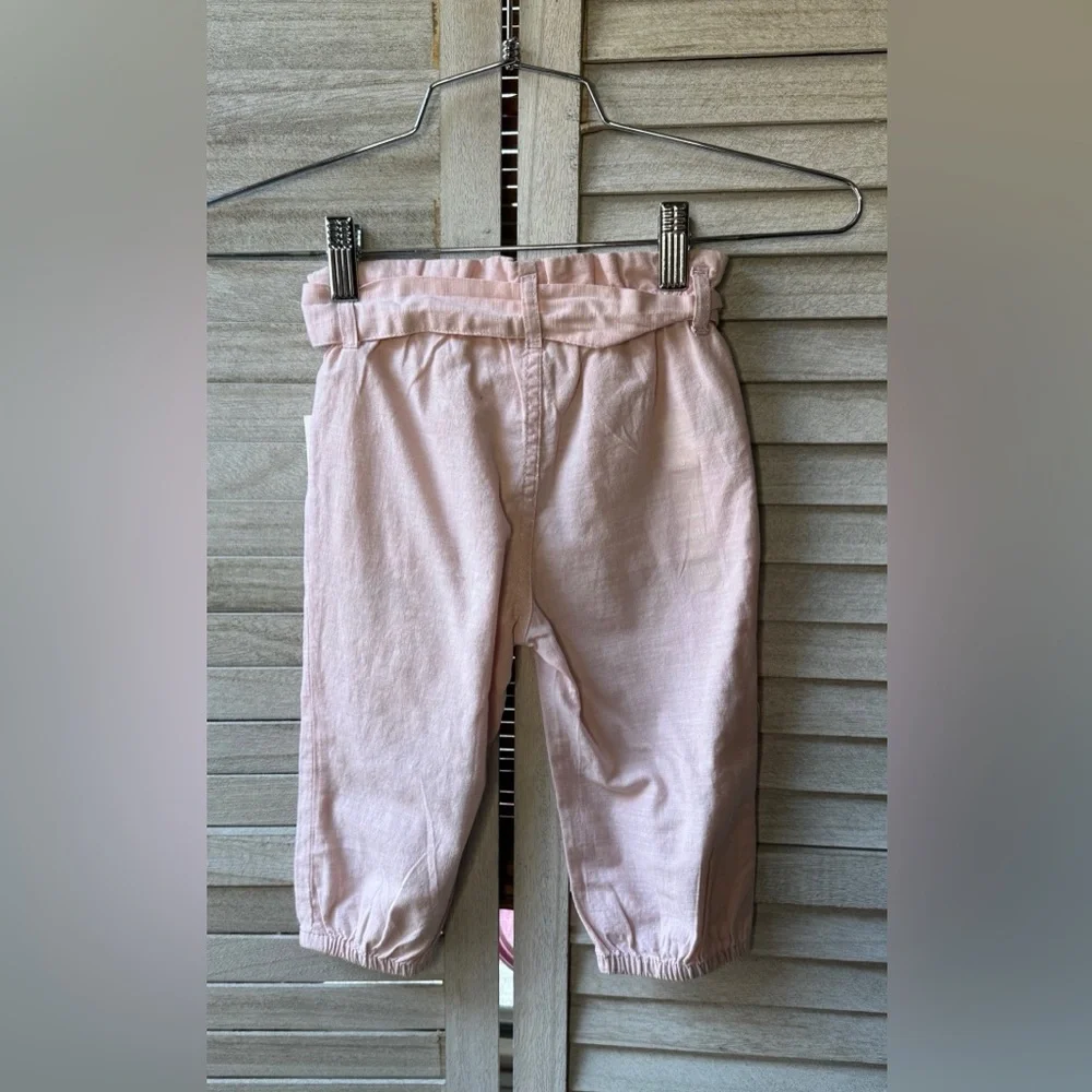 GAP Girls Light Pink Paperbag Waist Jogger Pants NWT Size 3T Tie Belt